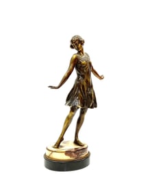 Art Deco Bronze Dancing Girl Figure