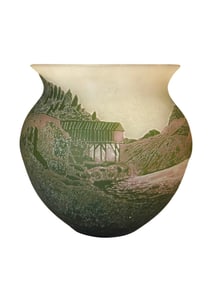 Vintage Hand Signed and Painted Glass Vase