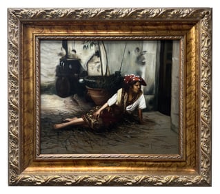 European 19th Century Oil Painting Signed J Delarmo
