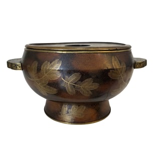 Probably 19th Century Japanese Lacquered Basin with Ear-Shaped Handles