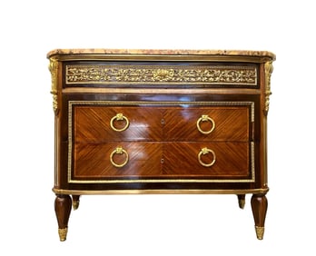 French 19th Century Louis XVI Style Commode with Marble Top