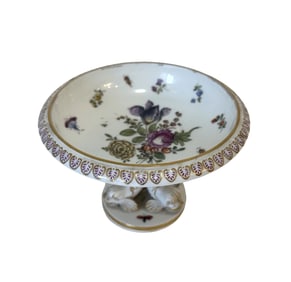 Antique Germany Hand Painted KPM Porcelain Footed Compote Stand