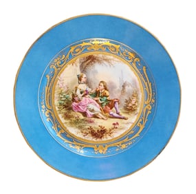 Antique French Sevres Porcelain Plate