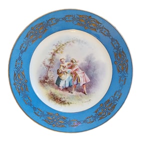 Antique French Sevres Porcelain Plate