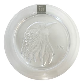 Vintage Lalique 1973 Annual Collectors Plate, Jayling "Petit Geai"