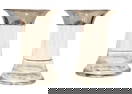 Pair of Ralph Lauren RLL Glass Bud Vases with Silver Rims