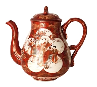 Antique Japanese Kutani Porcelain Teapot