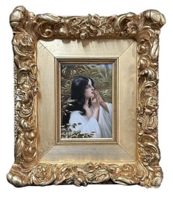 Antique Hand Painted Porcelain KPM Style Plaque