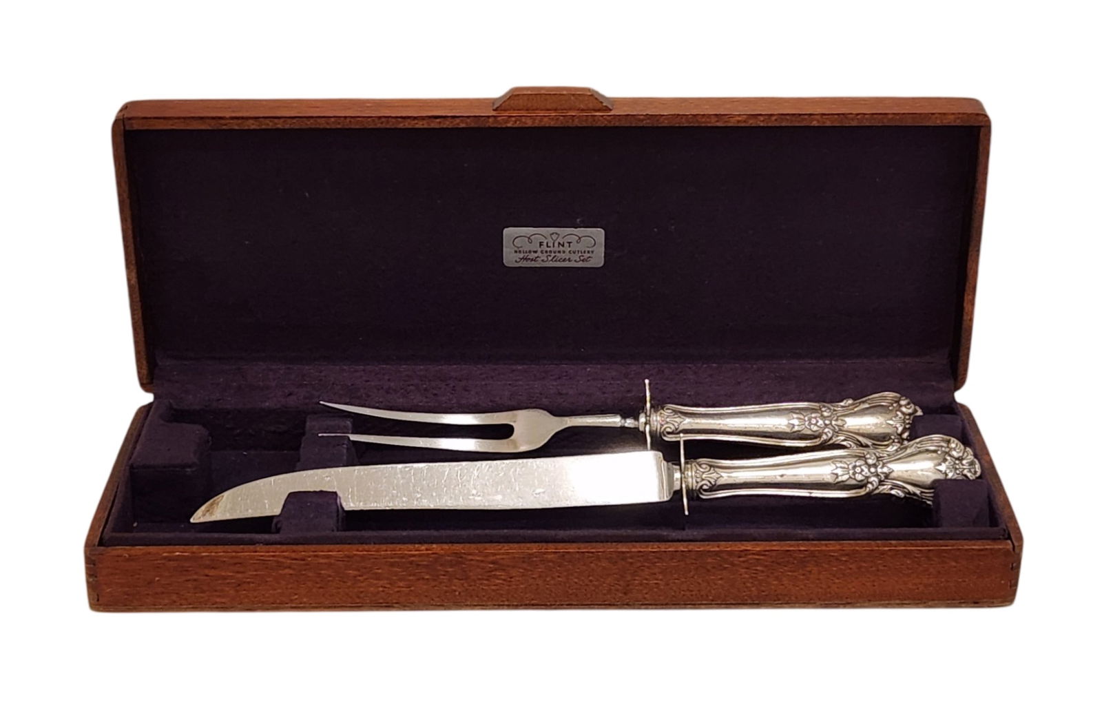 Roast Sterling Handle Carving Set Sheffield England Stainless Steel (1 of 5)