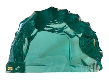 Kosta Boda Ice Block Polar Bear Sculpture by Vicke Lindstrand