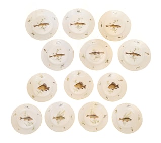 Set of 15 Richard Ginori "Pesci" Hand-Painted Fish Plates – Made in Italy