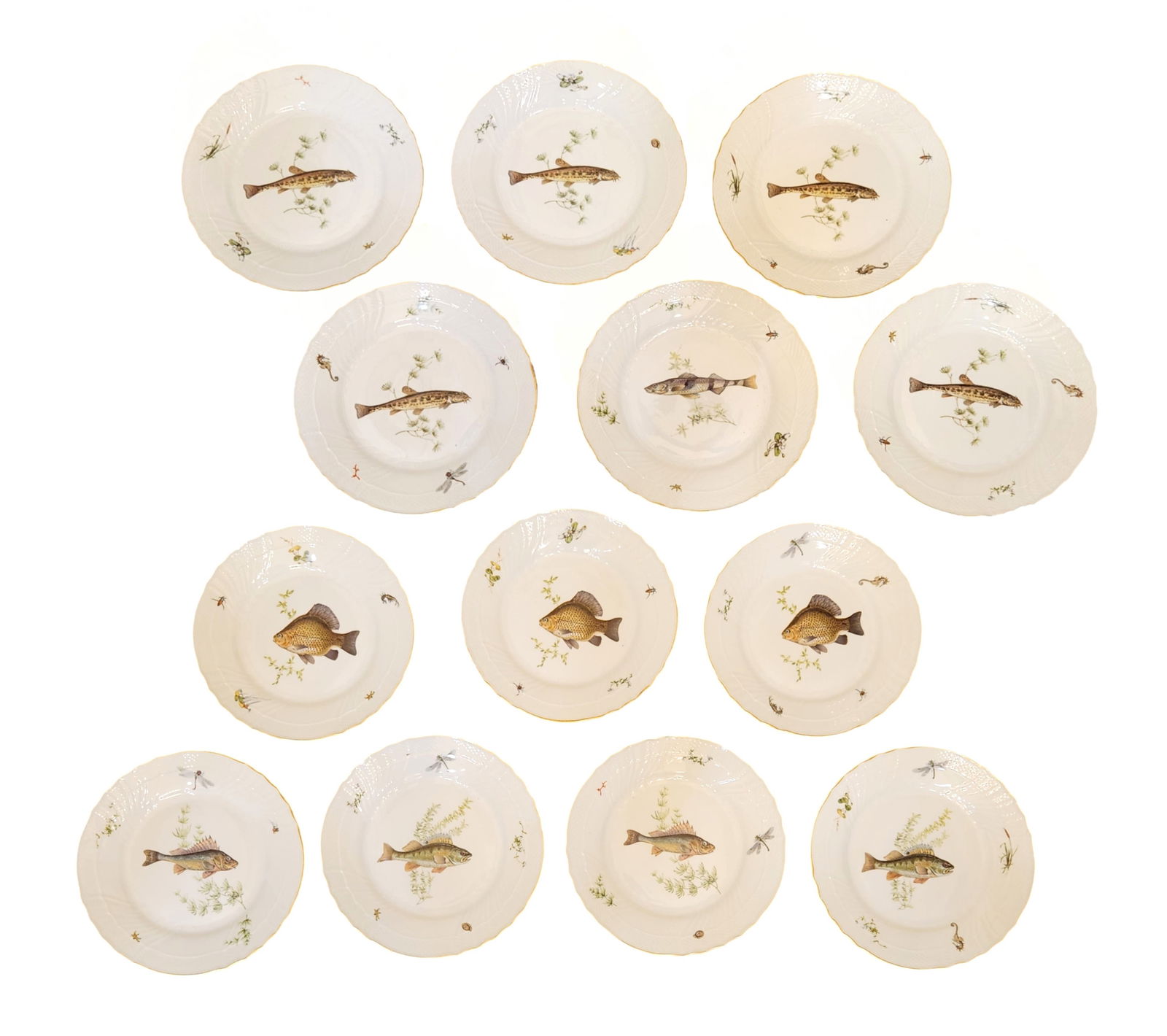 Set of 15 Richard Ginori "Pesci" Hand-Painted Fish Plates – Made in Italy (1 of 2)