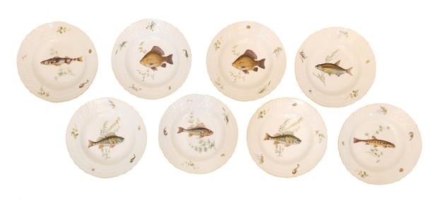 Set of 8 Richard Ginori "Pesci" Hand-Painted Fish Plates – Made in Italy