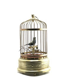 German Single Bird Cage Music Box
