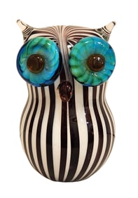 Art Glass Owl - Murano Style Owl - Blown Glass Owl - Paperweight