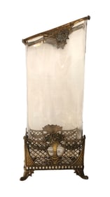 Lead crystal Castilian Poland vase in fancy bronze footed stand