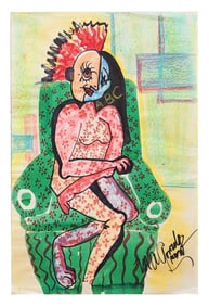 Maria de los Angeles Gonzalez Signed Mixed Media Painting – Cuban Expressionist