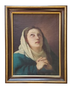 Antique 19th Century Religious Oil Painting