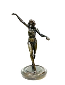 Art Deco Bronze Dancing Girl Figure