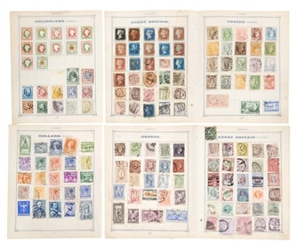 European Stamp Album Pages – Heligoland, Great Britain, Greece, Holland & More