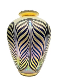 Chris Heilman Iridescent Art Glass Vase 1982
