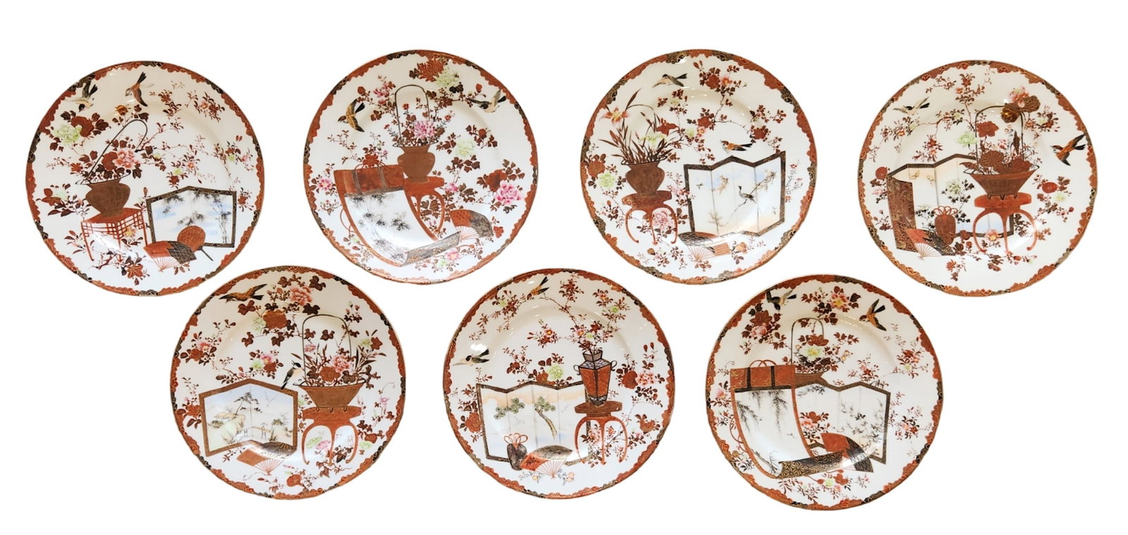 Lot of 7 Antique Japanese Meiji Period Imari Arita Porcelain Plates: Lot of 7 Antique Japanese Meiji Period Imari Arita Porcelain Plates Measure 9"in Diameter