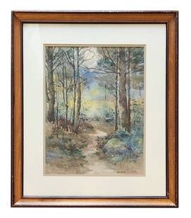 Melbourne Havelock Hardwick (1857 - 1916) Nova Scotia Canada: Melbourne Havelock Hardwick (1857 - 1916) Nova Scotia Canada Watercolor on Paper Measure 17 1/2"in H x 13 1/2"in W and 27"in H x 22 3/4"in W framed 