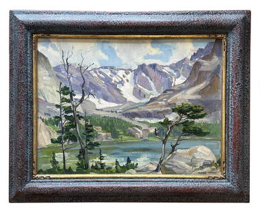 Alfred James Wands (1904 - 1998) American: Alfred James Wands (1904 - 1998) American Title: Mountain Landscape Oil on Canvas Board Measure 12"in H x 18"in W and 16 1/2"in H x 20 1/2"in W with frame K