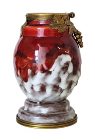 Andre Villien Italian Mid Century Porcelain Gilt Dore Vase