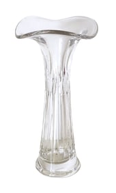 Waterford Crystal Flared Trumpet Vase, Signed