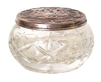 Gorham Silverplate & Cut Glass Vanity Jar, YC1845