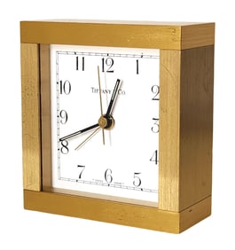 Tiffany & Co. Swiss Brass Desk Clock with Swiza Quartz Movement