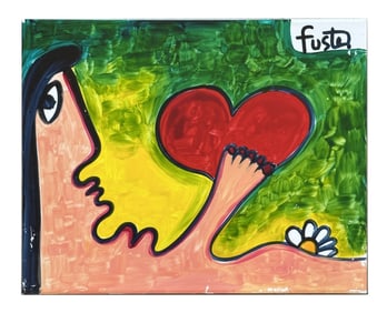 Fusta Hand-Painted Spanish Art Tile – “Heart in Foot