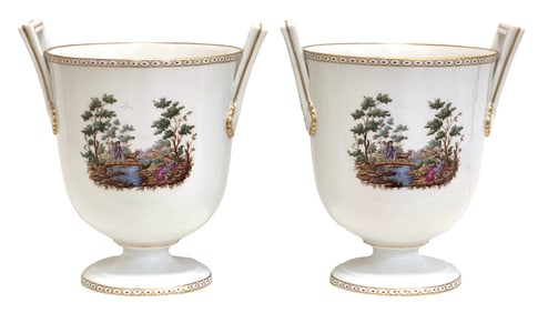 Pair of Richard Ginori Neoclassical Cachepots