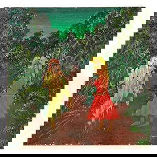 Edouard Duval-Carrie (Born 1954) Haiti: Edouard Duval-Carrie (Born 1954) Haiti Oil on Canvas Measure 23 1/2"in H x 23 1/2"in W not framed Biography: Edouard Duval Carrié is a contemporary artist and curator based in Miami, Florida. Born an