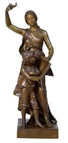 Henri Louis Levasseur Bronze Sculpture – “L’Instruction?? (The Lesson)