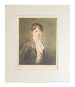 Antique Portrait of a Young Man – Hand-Colored Mezzotint by Alfred Brunsdon Dyer, V&A Co. Art