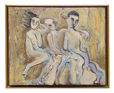 Mario Sironi (1885 - 1961) Italian: Mario Sironi (1885 - 1961) Italian Oil on Canvas Measure 16"in H x 20"in W and 17 1/2"in H x 21 1/2"in W x 1 1/2"in D framed Known for: Futurist, abstract painting and sculpture Biography: Mario Siron