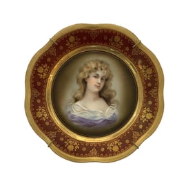Royal Vienna “Graciosa?? Portrait Plate – Hand-Painted Gilded Cabinet Plate