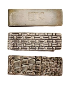 Set of 3 Tiffany & Co. Sterling Silver Money Clips – Assorted Textures & Designs