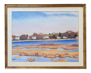 Diane Giambo LoRusso (1947-2023) American: Diane Giambo LoRusso (1947-2023) American Title: North Harbor Rye, New York Oil Pastel on Paper Measure 20"in H x 26"in W and 25 3/4"in H x 31 3/4"in W framed Biography: Dr. Diane. Dr. Diane Giambo