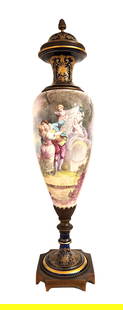 Antique 19th Century French Sevres Porcelain Vase: Antique 19th Century French Sevres Porcelain Vase Measure 40"in H x 9"in W x 9"in D