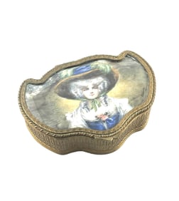 Antique Hand Painted Bronze Box