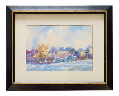 William Zorach (1887 - 1966) Lithuania: William Zorach (1887 - 1966) Lithuania Watercolor on Paper Measure 9"in H x 13"in W and 17"in H x 21"in W framed Known for: Abstract sculpture, modernist landscape and figure painting Name variants: W