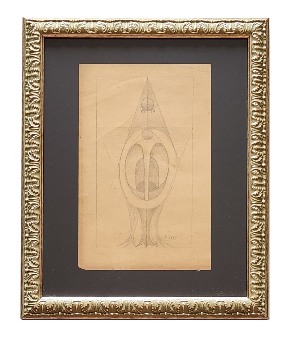 Attributed Remedios Varo Uranga (1908 - 1963) Spain: Attributed Remedios Varo Uranga (1908 - 1963) Spain Pencil on Paper Mesaure 11"in H x 7 1/4"in W and 16 1/2"in H x 13 1/2"in W framed Known for: Surrealist painting, mysticism and symbolism, portraits