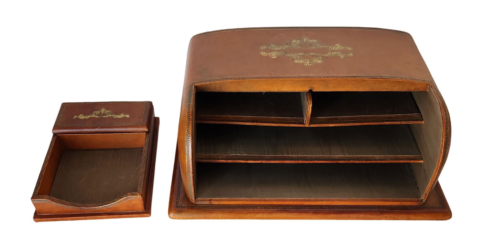 Art Deco Wooden Stationary Rack Letter Holder and other Desk Piece (1 of 12)