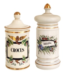 Antique French Glazed Porcelain Apothecary/Pharmacy Jar