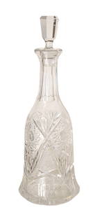 Vintage Czech Bohemian Heavy Block and Panel Cut Crystal Decanter: Vintage Czech Bohemian Heavy Block and Panel Cut Crystal Decanter Measure 13"in H x 4 1/2"in Diameter