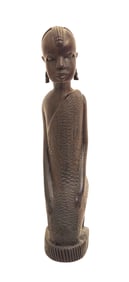 Vintage 1960s African Folk Art Sculpture Hand Carved in Tanganyika Collectible Wood Tribal