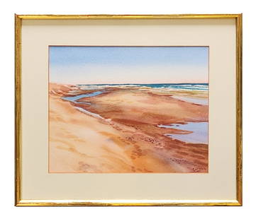 Robert Henry Logan (1875 - 1942) American: Robert Henry Logan (1875 - 1942) American Watercolor on Paper Measure 8 3/4"in H x 11"in W and 13 1/4"in H x 15 3/4"in W framed Known for: Genre, coastal view, portrait Biography: Robert Henry Lo